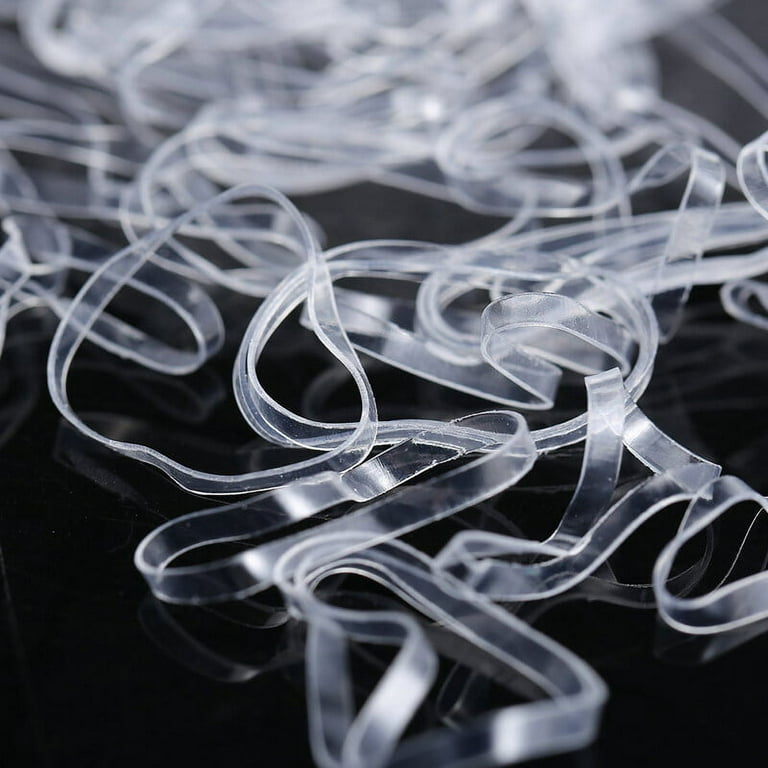 Peaoy 1500pcs Clear Hair Elastics Soft Small Rubber Bands Elastic Hair Ties with Box, Size: One Size
