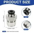 thumbnail image 2 of 2 Pcs NPT Push to Connect Air Fittings, Male Straight 4mm Tube OD x 1/4" NPT Thread Air Quick Connector, Black, 2 of 7