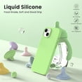 thumbnail image 3 of Compatible with iPhone 14 Case 6.1, Slim Liquid Silicone 3 Layers Full Phone Covered Soft Gel Rubber Case Protective Phone Cover 6.1 Inch-Light Green, 3 of 13
