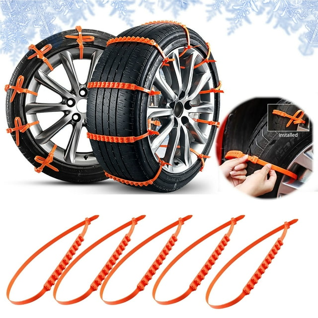 BotaniNest Heavy Duty Vehicle Tire Traction Chains With Reinforced Chains And Easy Install For Enhanced Winter
