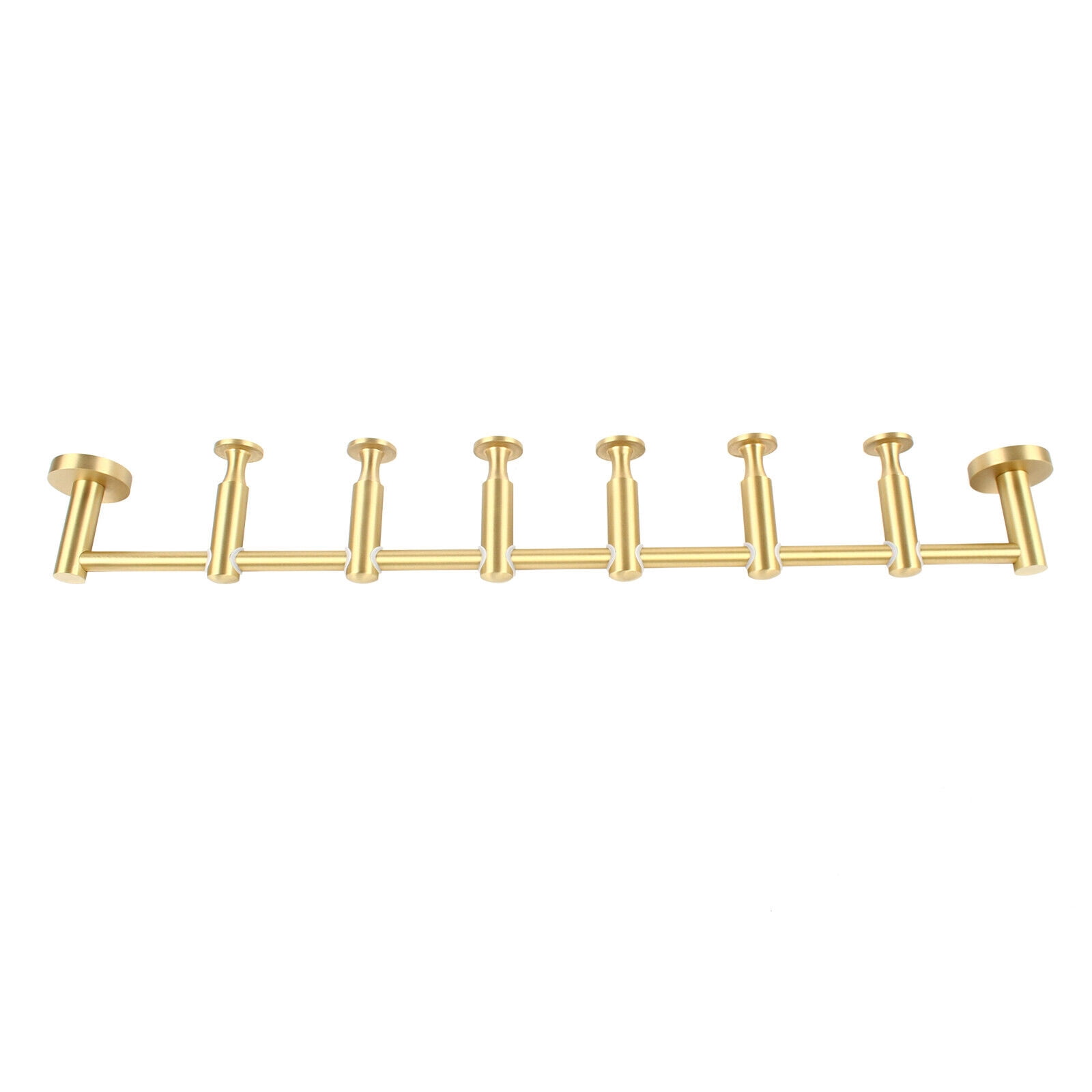 Wall Mount Swivel Towel Rack With 6 Hooks - Adjustable Brass Coat & Robe Hanger For Bathroom, Living Room