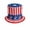 B, variant on 4th of July Patriotic Top Hat with USA Lettering, Red White Blue Uncle Sam Costume Hat with Star Details for Independence Day Parades, Parties and Celebrations, Red White Blue