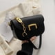 thumbnail image 4 of Bolso bandolera de piel sintética adecuado para citas diarias, pequeño bolso cuadrado, color negro, 4 of 5