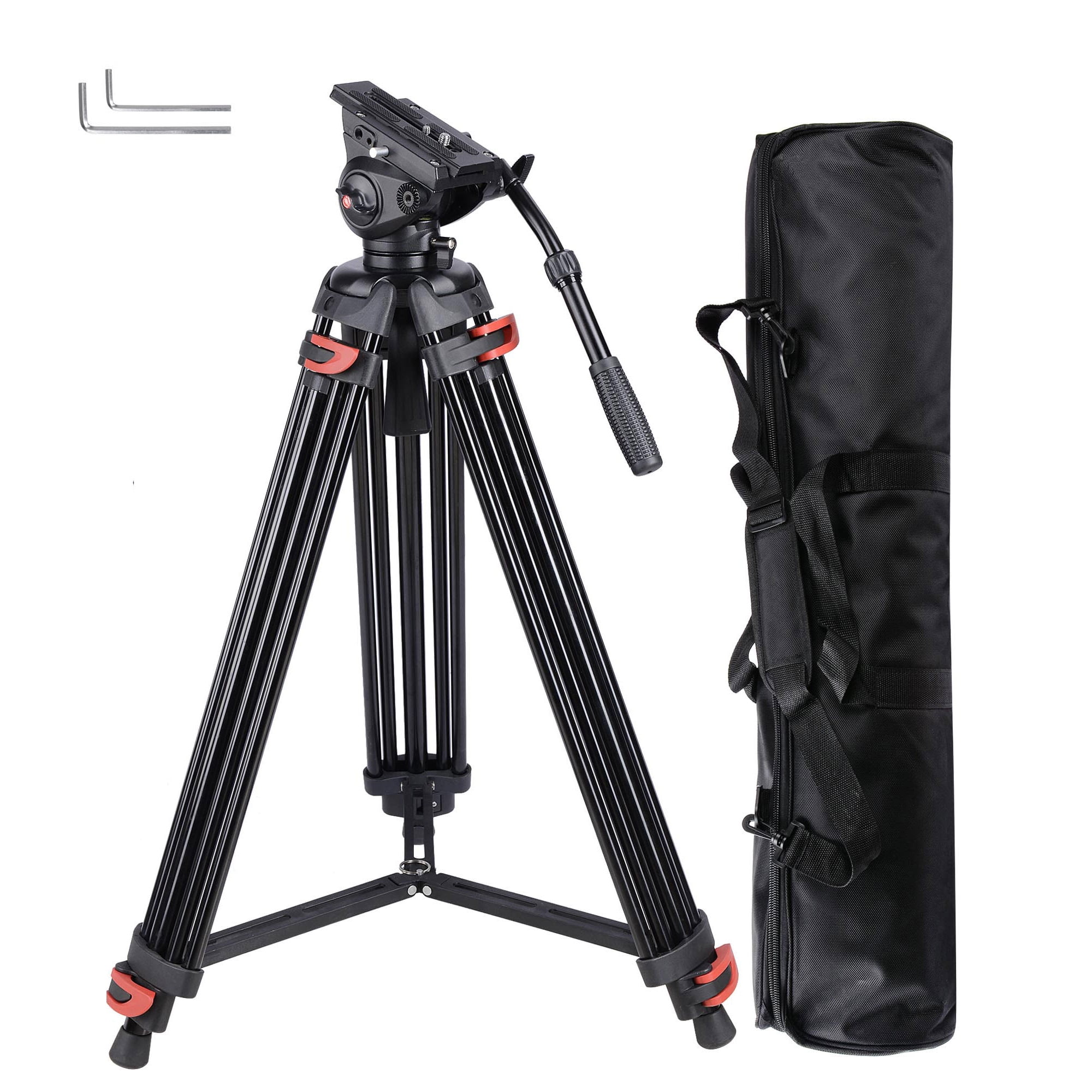 Video camera tripod professional dslr photo adjustable aluminium legs x cam vlog 