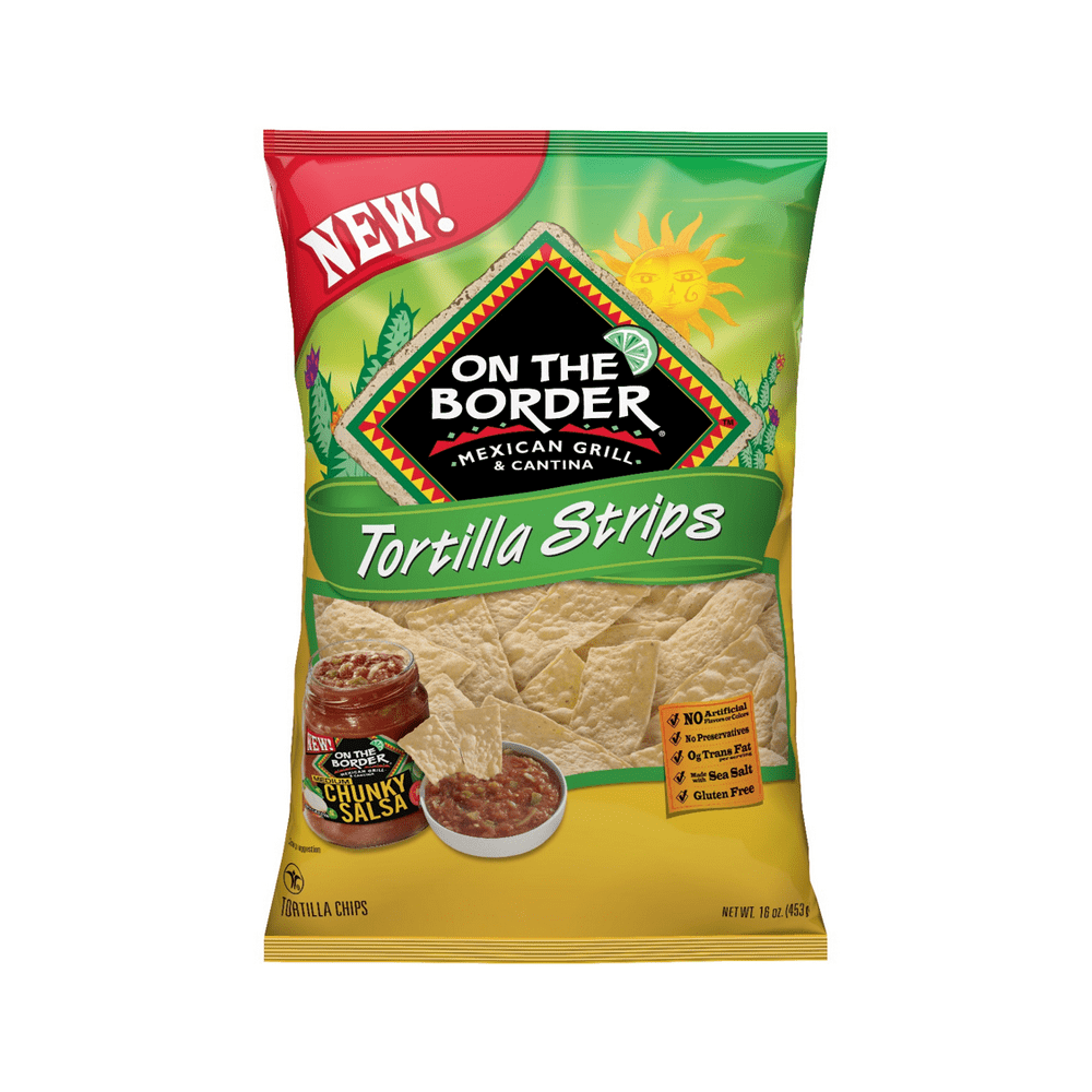 On The Border Tortilla Strip Chips, 16 Oz.