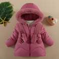 thumbnail image 4 of EnJoCho Girls Winter Parka Coat Fa𝗎x F𝗎r Hood Padded Puffer Jacket Waterproo𝖿 Windproof Insulated Snow Jacket Outerwear Kids Toddler Down Alternative Warm Thermal Zip Up, 4 of 5