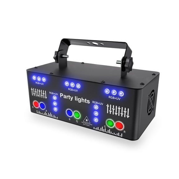21 Hole RGB Party DJ Disco Beam Patterns Stage Light Projector RGB UV LED Strobe Sound Party Holiday Wedding Lamp ,Easy to Install