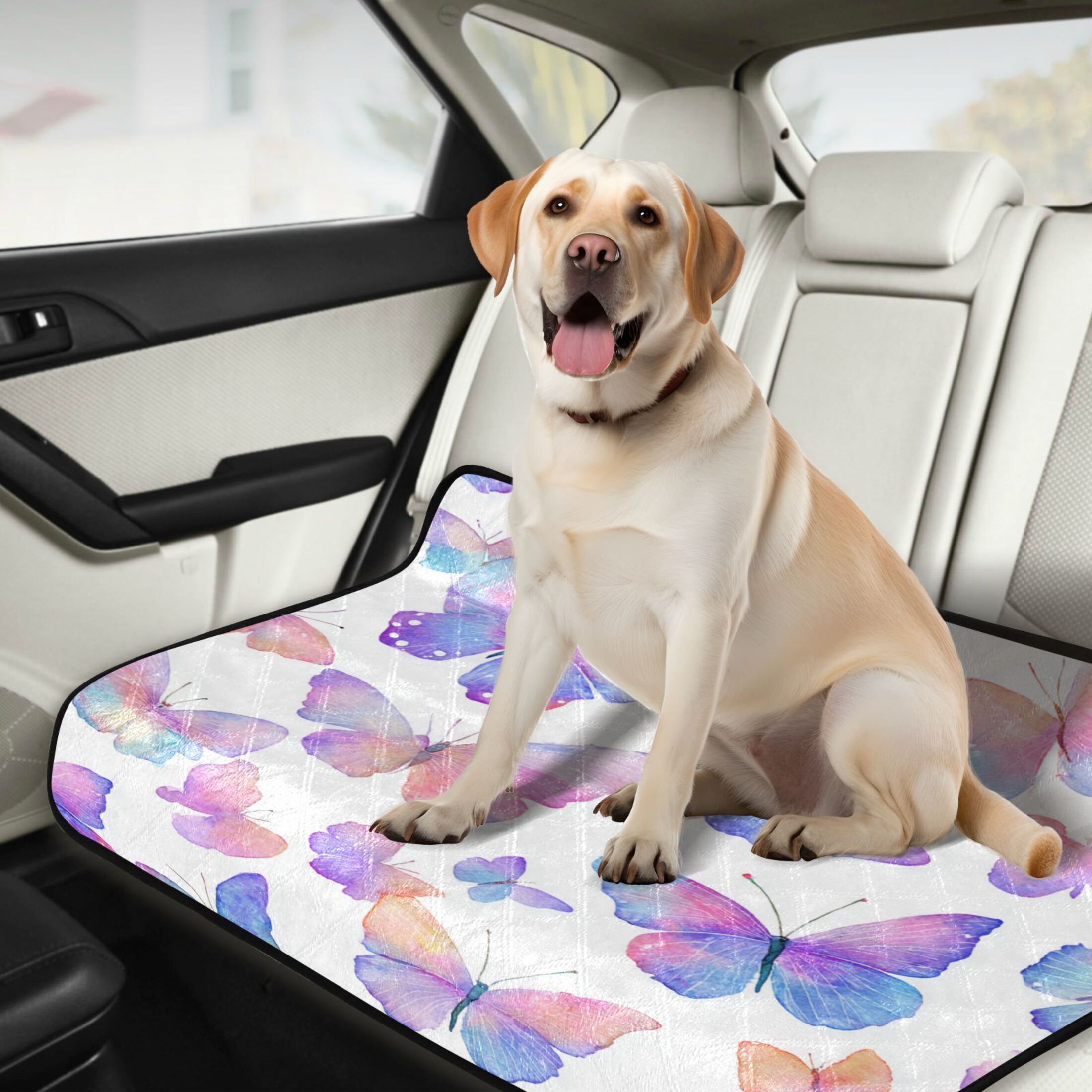 Qxltty Colorful Butterflies Cat litter Pads Pet Set of 3 Diaper Mats Center Anti-leakage Layer Absorbent Soft and Comfortable