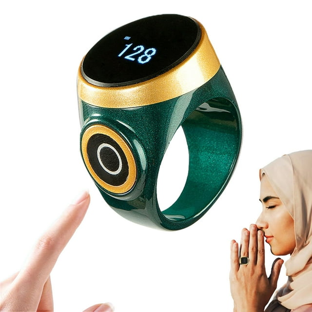 Smart counter ring, Muslim digital ring, electronic hand press counter, prayer time, digital display hand press counting ring, automatic size adjustment