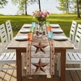 thumbnail image 4 of Table Runners 90 Inches Long Dress Scarves, Vintage Farmhouse Farmhouse Coffee/Dining/Kitchen Table Runner for Living Room, Retro Home Text Country Star Wooden 13x90 Inch, 4 of 9