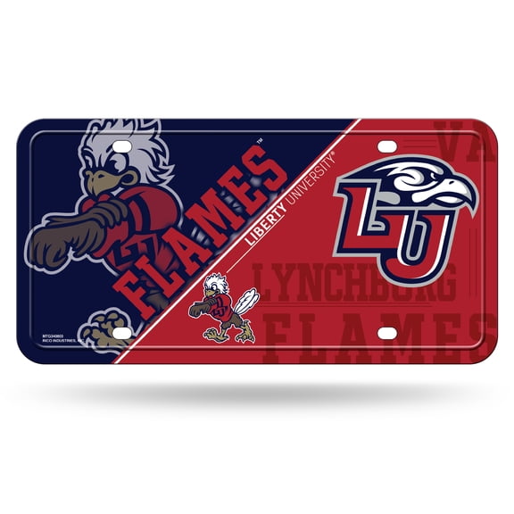 College Rico Industries Liberty Flames Metal Tag Metal Auto Tag 12" x 6" - Great For Truck/Car/SUV