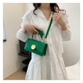 thumbnail image 1 of Bolso de mujer PU Bolso de hombro simple Bolso de mensajero cuadrado de color sólido (Verde), 1 of 6