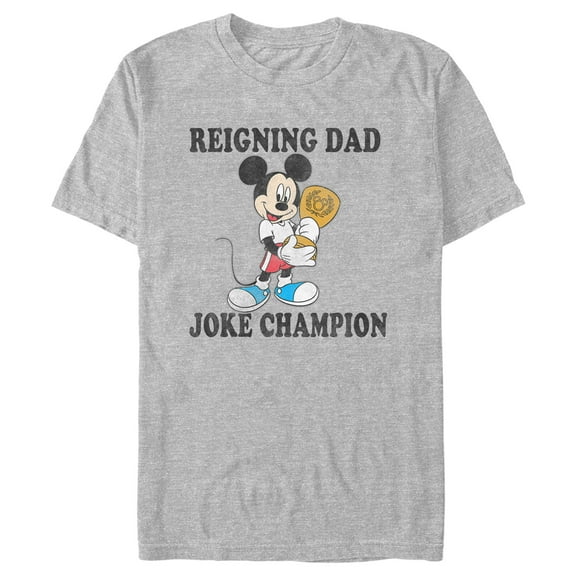 Men's Mickey & Friends Father's Day Reigning Dad Champion Graphic Tee Athletic Heather 3X Large