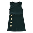 thumbnail image 2 of LOVZFMLL Robe Sans Manches à Col Rond Fendue à Boutons pour Filles 0-3 Ans, 2 of 4
