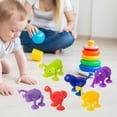thumbnail image 4 of CNKOO 2Pcs Suction Cup Puppets Stacking Building Block Interactive Toy Cartoon Action Figure Educational Toys Soft TPR Children Animal Sucker Play Pretend Toys Party Favor, 4 of 7