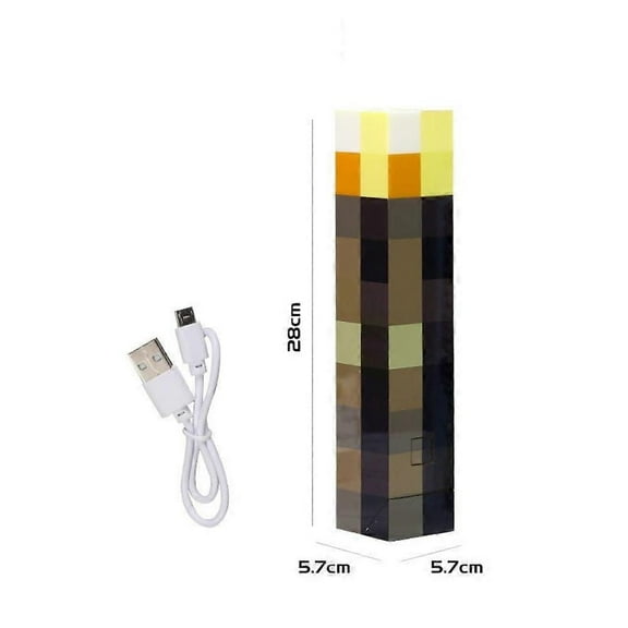 Rechargeable Home Decoration Minecraft Game Torch Lamp Led Night Light