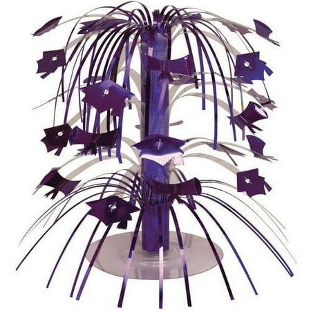 Creative Converting Creative Converting Mini Graduation Purple Foil Cascade Centerpiece Party Supplies and Decorations