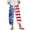 Red, variant on qelini Wide Leg Pants for Women Plus Size 4th of July Capris Pants Elastic Waist Print Ankle Pants Daily Wear