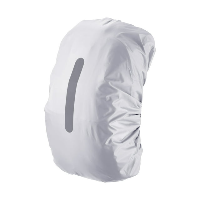 Unique Bargains 30-40L Waterproof Backpack Rain Cover with Vertical Reflective Strap, S, Silver Tone