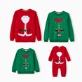 thumbnail image 1 of Camisetas navideñas a juego para toda la familia, divertidas y extravagantes imágenes de Papá Noel rojo y elfo verde, 1 of 5