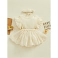 thumbnail image 4 of ZINTAOZT Newborn Baby Girl Romper Dress Outfits Flower Mesh Lace Ruffle Jumpsuit Dress Headband Cute Summer Clothes, 4 of 8