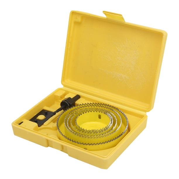 Taladro 8 Uds Juego De Brocas De Sierra Perforadora De Carpintería De Acero Con Alto Contenido De Carbono Amarillo 64mm-127mm