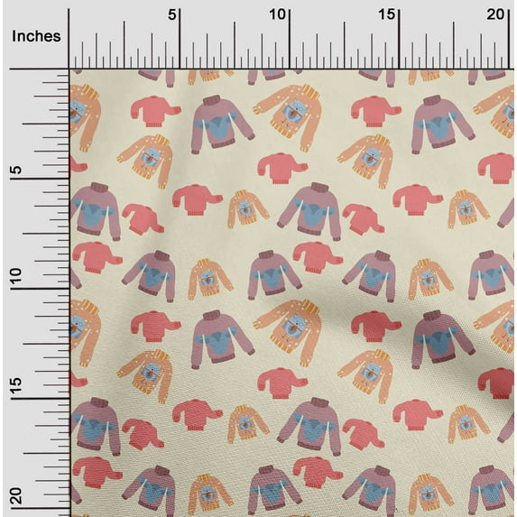 oneOone Cotton Silk Cream Fabric Clothes Kids Quilting Supplies Print Sewing Fabric By The Yard 42 Inch Wide