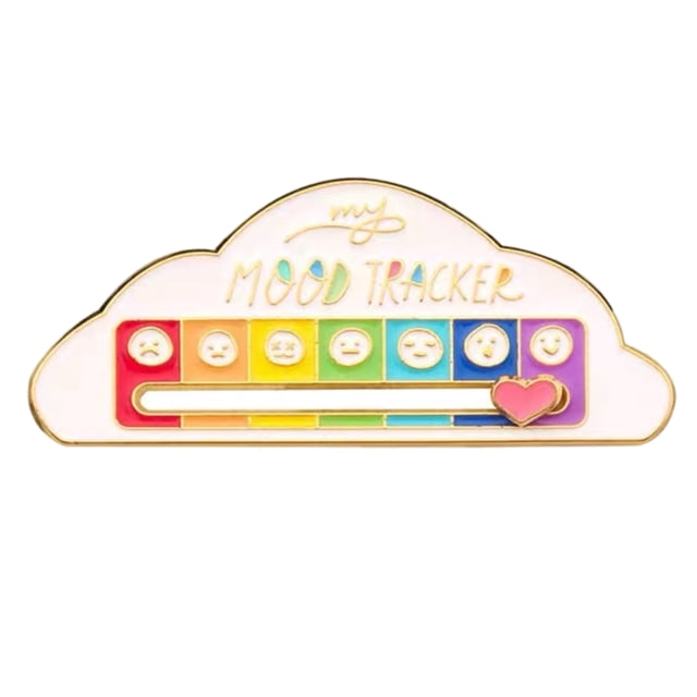 Broche de energía para transformar el estado de ánimo, insignia metálica deslizante con poder social para hombres y mujeres. Joyería con diseño de pin de expresión.