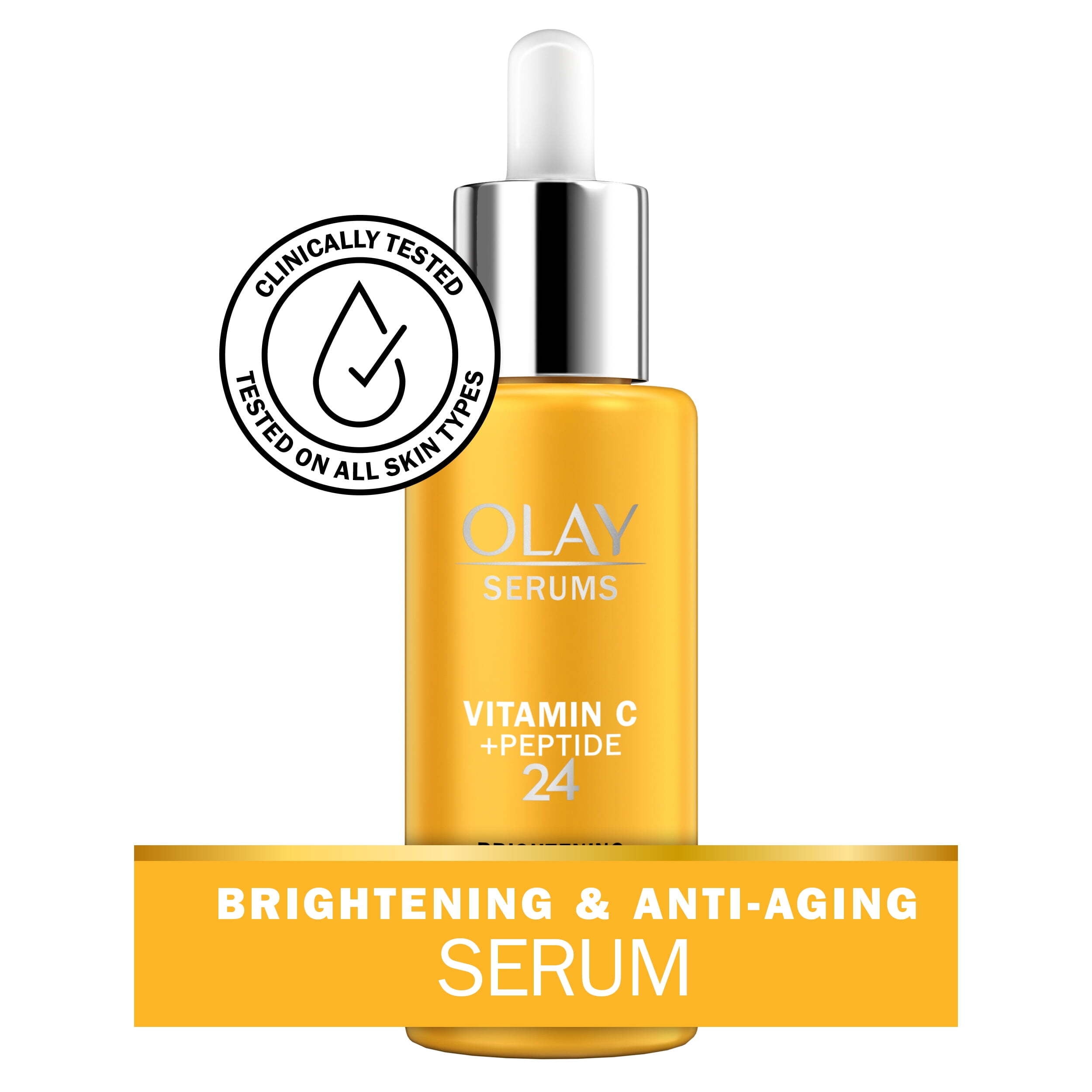 Olay Skin Care Vitamin C Peptide 24 Brightening Facial Serum, for Dry Dull Skin, 1.3 fl oz