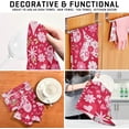 thumbnail image 4 of Lovely Hearts Flowers Dish Towels Set of 1, Pink Leaves Valentine Washable Tea Towels Dishcloths Lint-Free 18x28 Inch Fast Drying for Home Kitchen Clean, 4 of 7