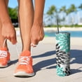 thumbnail image 2 of 20oz Black Turquoise and Gray Floral Pattern Skinny Tumblers Stainless Steel Tumbler with Lid and Straw,Vacuum Insulated Double Wall Travel Tumbler Cups with Cleaning Brush for Coffee,Tea, 2 of 6