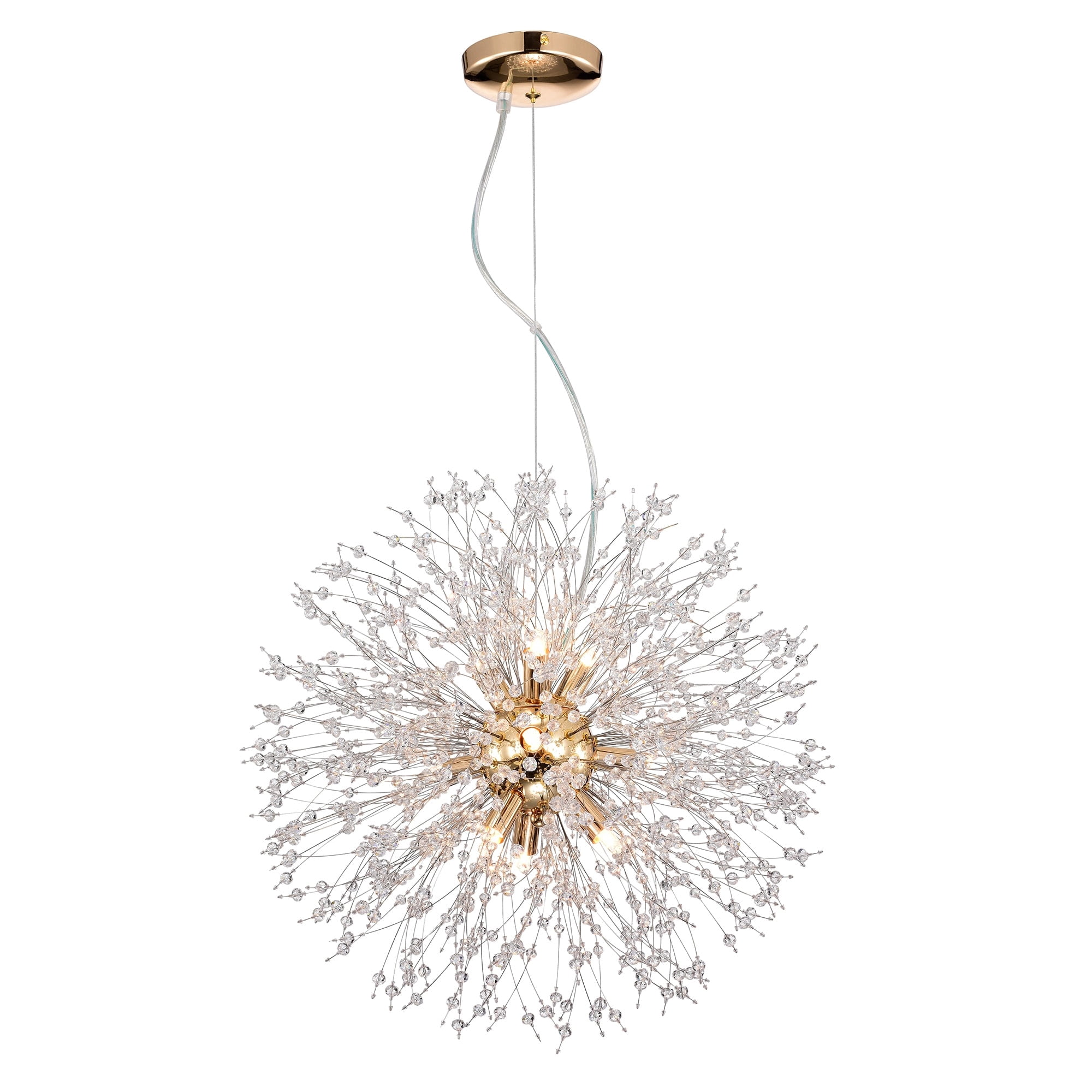 Warehouse of Tiffany PD010/9GD Rylee 19.6 in. 9-Light Indoor Gold Finish Chandelier with Light Kit