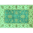 thumbnail image 1 of Ahgly Company Machine Washable Indoor Rectangle Oriental Turquoise Blue Traditional Area Rugs, 2' x 3', 1 of 4