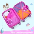 thumbnail image 4 of Mermaild Kids Luggage Sets for Girls with Wheels,Pink Carry on Suitcases with Wheels for Toddlers Travel Essentials Set Of 5 Luggage Sets Travel Pillow Backpack, 4 of 6