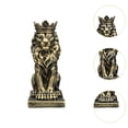 thumbnail image 6 of yotijay Lion with Crown Figurine Tabletop Ornament Handicraft Decorative Desk Collection Bronze Color, 6 of 9