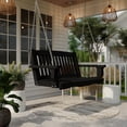 thumbnail image 2 of Wildridge Classic Mission Porch Swing, Black - Outdoor Weather Resistant Recycled Plastic Furniture for Patio, 2 of 4