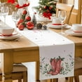thumbnail image 5 of Burlap Table Runner 108 Inches Long,Western Cowboy Red Boots Non-Slip Kitchen Table Runners for Dining Room Everyday Use Party Table Decorations Winter Christmas Watercolor Leaf, 5 of 9