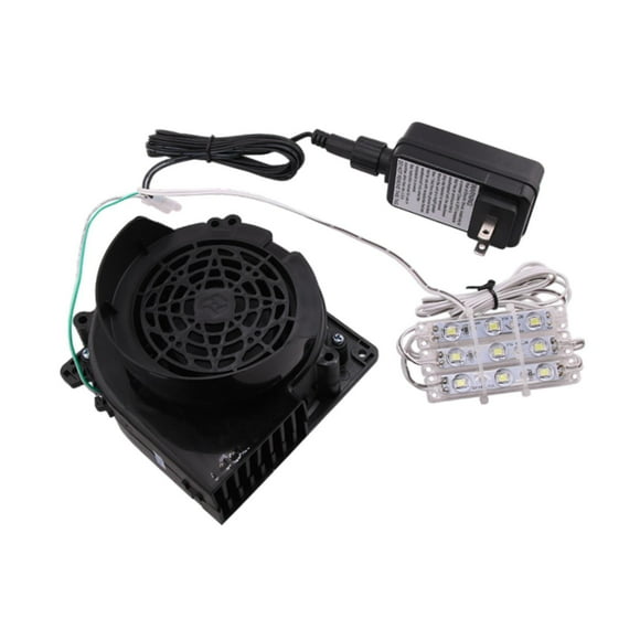 Soplador de aire para inflables, decoración de patio, bajo nivel de ruido, ignífugo, para Halloween, ventilador de soplado de 5000 RPM con luces LED 120 mm x 120 mm x 32 mm