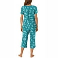 thumbnail image 4 of Tnhcen Women's Loose comfortable 2-Piece Summer Print Pajama Set Cozy Lightweight Short Sleeve Capri Pants with Pockets S-3XL, 4 of 6