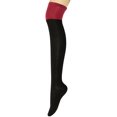 thumbnail image 2 of Wrapables® Women's Two-Tone Knee High Boot Socks, Red and Black, 2 of 2