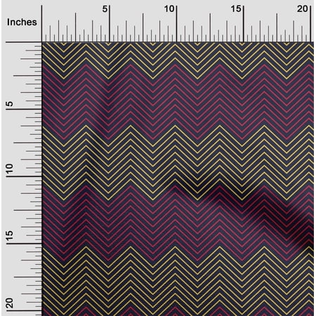 oneOone Polyester Lycra Dark Navy Blue Fabric Chevron Geometric Sewing Fabric By The Yard Printed Diy Clothing Sewing Supplies 56 Inch Wide