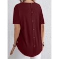 thumbnail image 2 of MORTTIC Women's Plus Size Summer Tee Casual Short Sleeve Loose Fit Top with Button Back and Crew Neck, S-5XL, 2 of 4