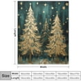 thumbnail image 2 of Warm Blanket Gold and Green Christmas Tree Ultra-Soft Micro Fleece and Warm Cozy Lightweight Throw Blankets Winter Holiday Blanket 50"x60" Throw Size Warm Plush Blankets for All Season Birthday Gift, 2 of 6