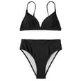 thumbnail image 4 of Amidoa Solid Swimsuits - Womens Bikinis Cheeky Push-up High Waist Bikini Sets Miami Outfits for Women, 4 of 7