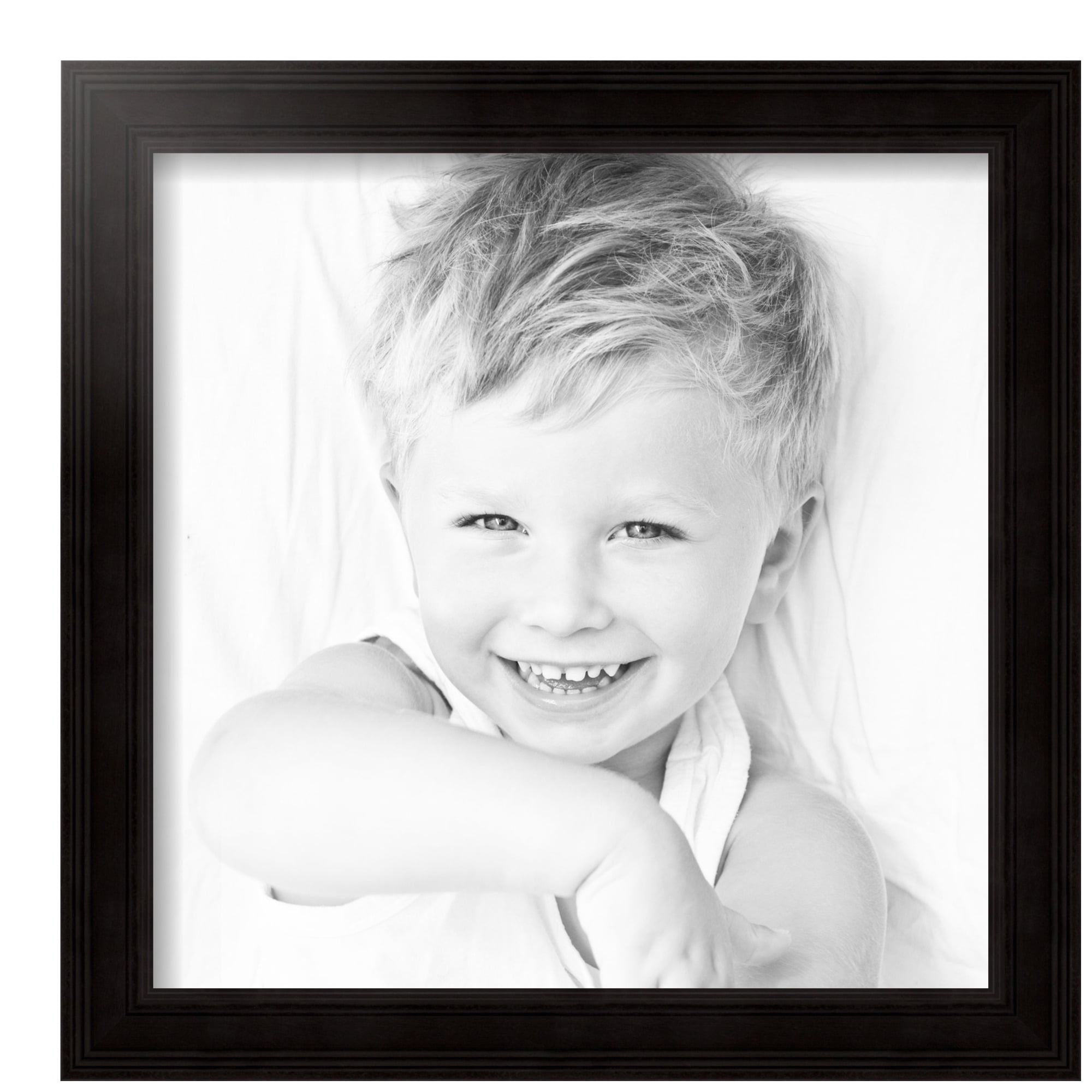 ArtToFrames 14" x 14" Colonial Onyx Picture Frame, 14x14 inch Black MDF Poster Frame (WOM-4386), 4 Pack