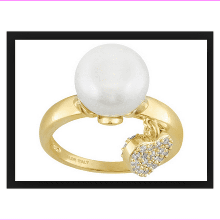 

Emulous White Cultured Freshwater Pearl Bella Luce18k Plated Gold Ring 9