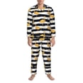 thumbnail image 3 of Sikiie Gold Flamingo Mens Pajama Set, Soft Warm Long Sleeve Sleepwear, Cozy Button-Down Pjs for Men-XX-Large, 3 of 7