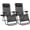 Black, variant on Zero  Chairs, Set of 2 Portable Recliner Beach Camping  Outdoor  with Cup Holder Trays and Adjustable Pillow