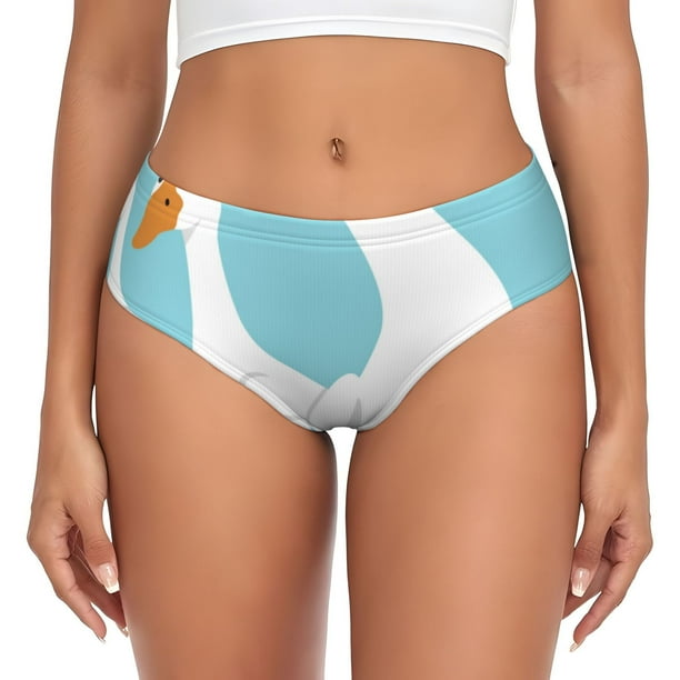 Fotbe Three White Geese Calzones Estampados para Mujer – Ropa Interior de Algodón, Cómoda, Suave y Elástica-Medium