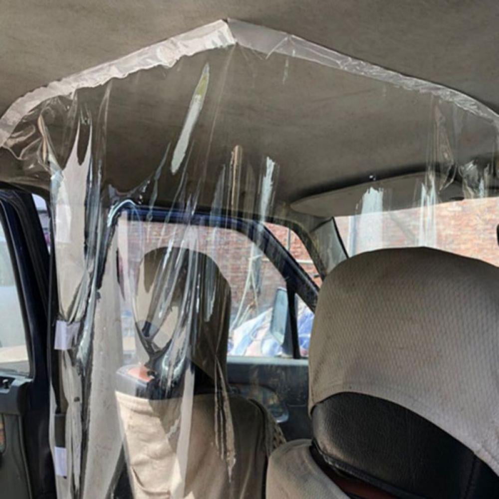 USMartian Car Taxi Isolation Film Full Surround Protective Cover Front and Rear Anti-Fog Easy to Install for Driver Passenger Protection,Net Transparent,Partition PVC Fully Enclosed Screen Droplet 